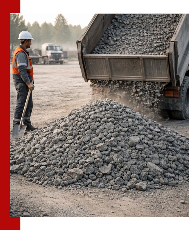 Гранитный щебень фракции 100–201 для строительства в Череповце