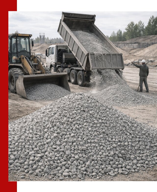 Доставка известнякового щебня фр. 5–20 в Череповце