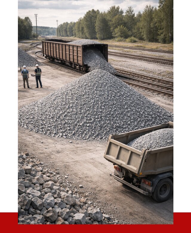 Железнодорожный щебень 20-60 в Череповце от 1738 р. | ПРОНЕРУДЧрп