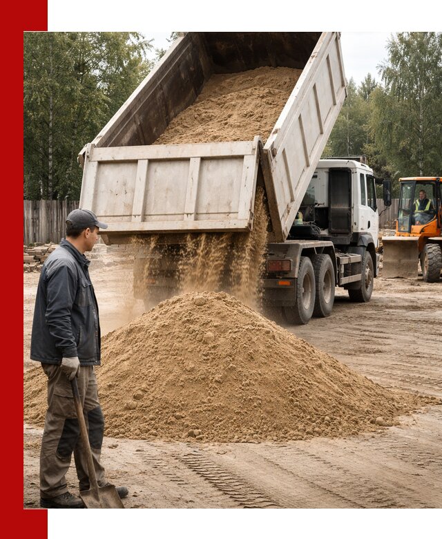 Доставка и продажа песка с разгрузкой в Череповце