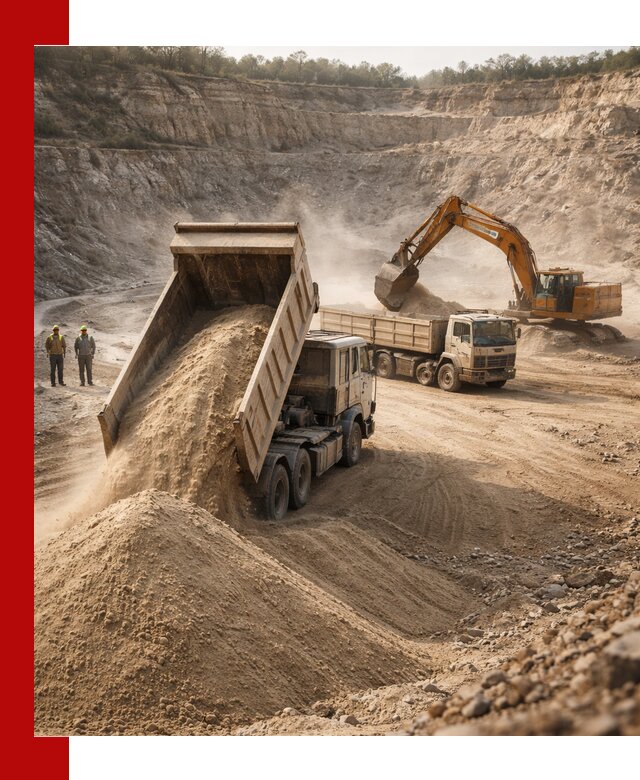 Карьерный песок навалом с доставкой в Череповце