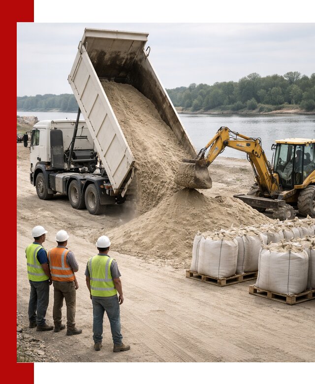 Доставка речного песка в Череповце самосвалами и погрузкой