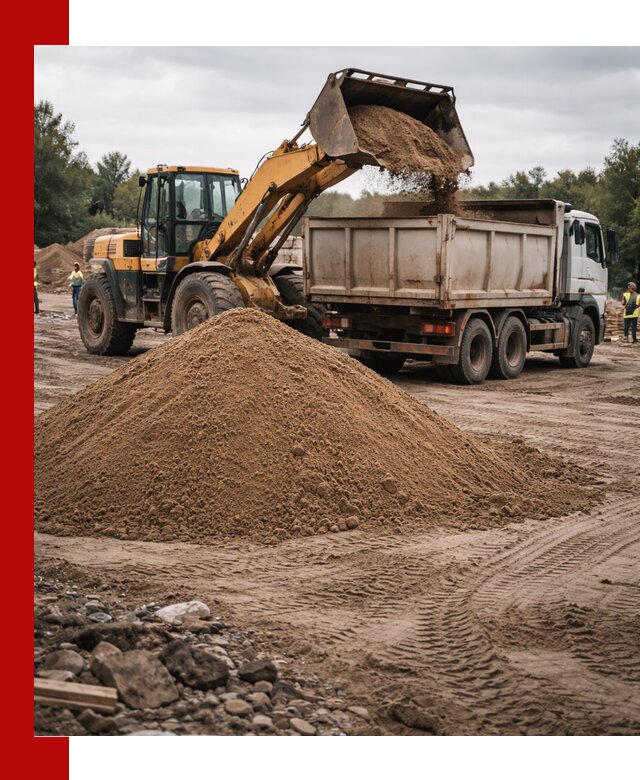 Доставка речного песка навалом в Череповце быстро и выгодно