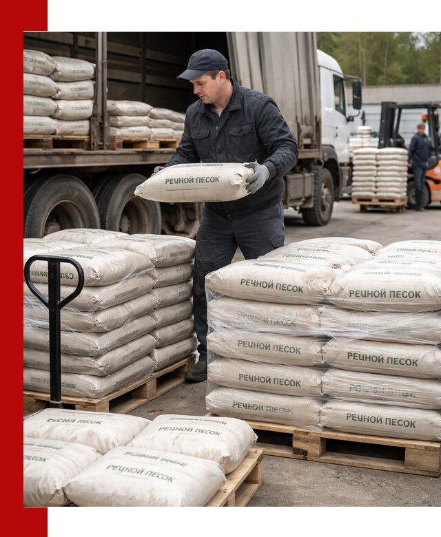 Речной песок в мешках с доставкой в Череповце