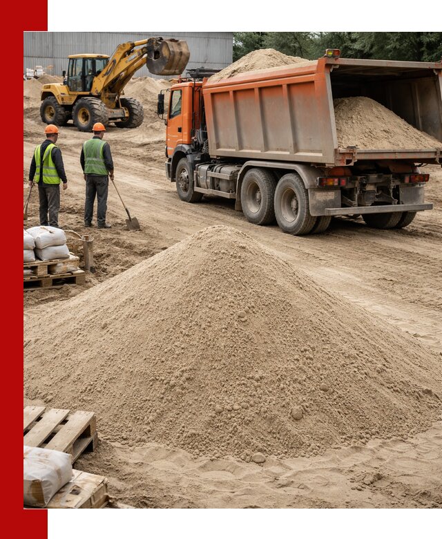 Доставка и продажа мытого речного песка в Череповце