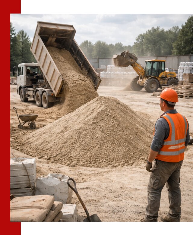 Доставка строительного песка с самосвалом в Череповце