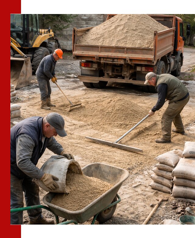 Поставка песка для стяжки в Череповце с быстрой доставкой