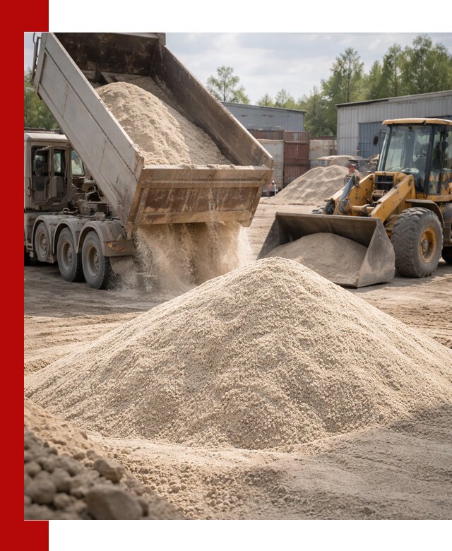 Кварцевый песок с доставкой в Череповце для строительных работ