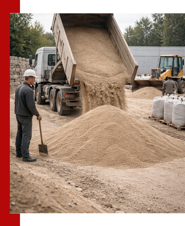 Кварцевый песок фракция 0–3 мм с доставкой в Череповце