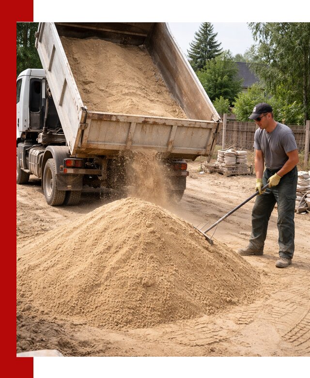 Доставка сухого песка самосвалами в Череповце