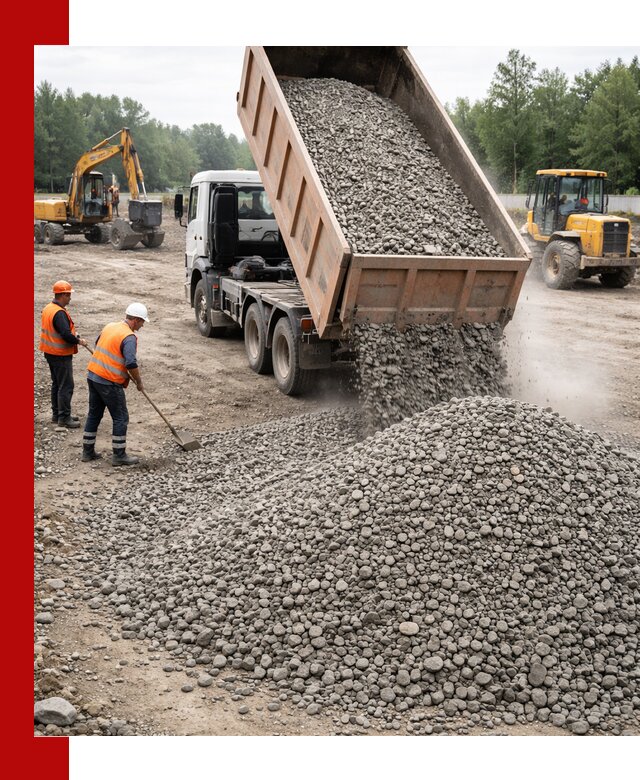 Доставка гравия фракции 40-70 в Череповце оптом и в розницу