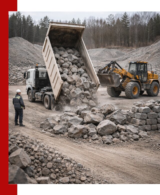 Доставка и продажа бутового гранитного камня в Череповце