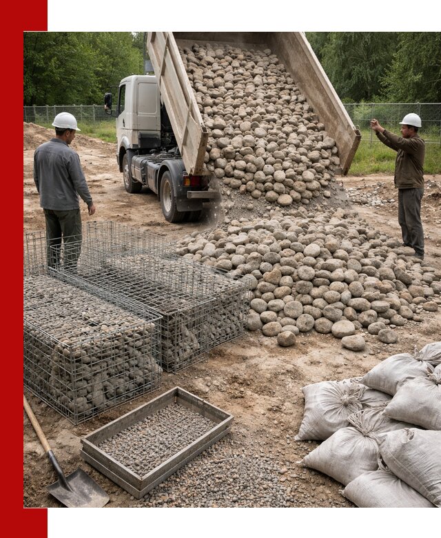 Камень для габионов фракция 70–151 в Череповце