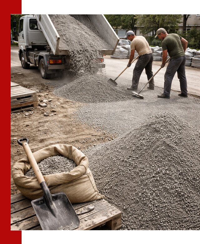 Отсев для тротуарной плитки в Череповце — доставка и укладка