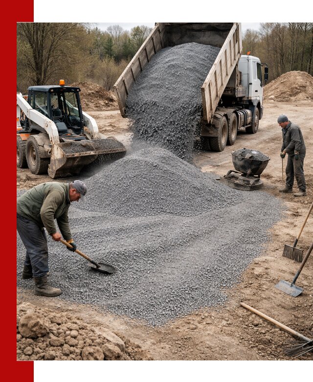 Отсев для подсыпки в Череповце — доставка и подсыпка на участок