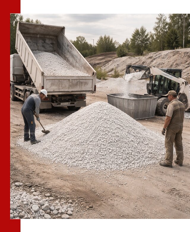 Доставка и продажа белой мраморной крошки в Череповце