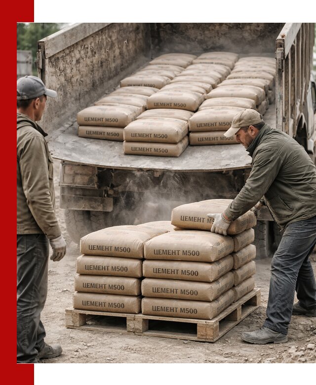 Цемент М500 с доставкой самосвалом в Череповце