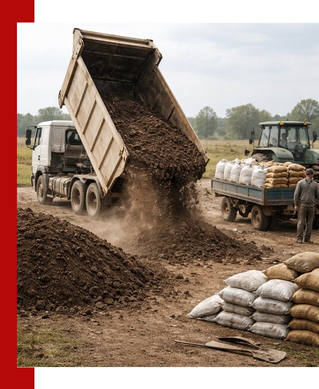Доставка грунта и удобрений оптом в Череповце для сельхоз и строительства