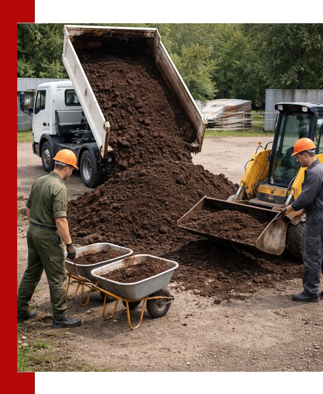Доставка торфо-земляной смеси в Череповце для огорода и ландшафта