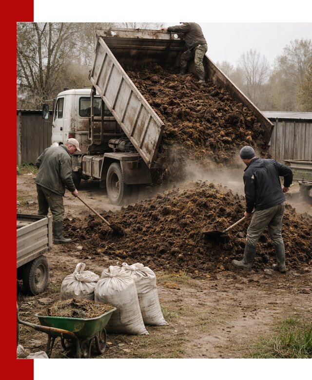 Доставка коровьего навоза самосвалом в Череповце