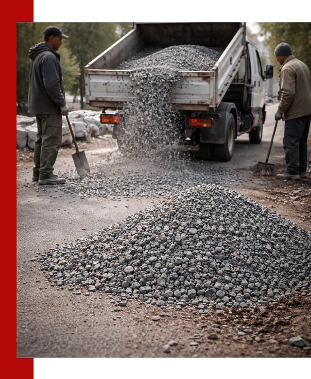 Гранитная крошка для посыпки дорог и тротуаров в Череповце