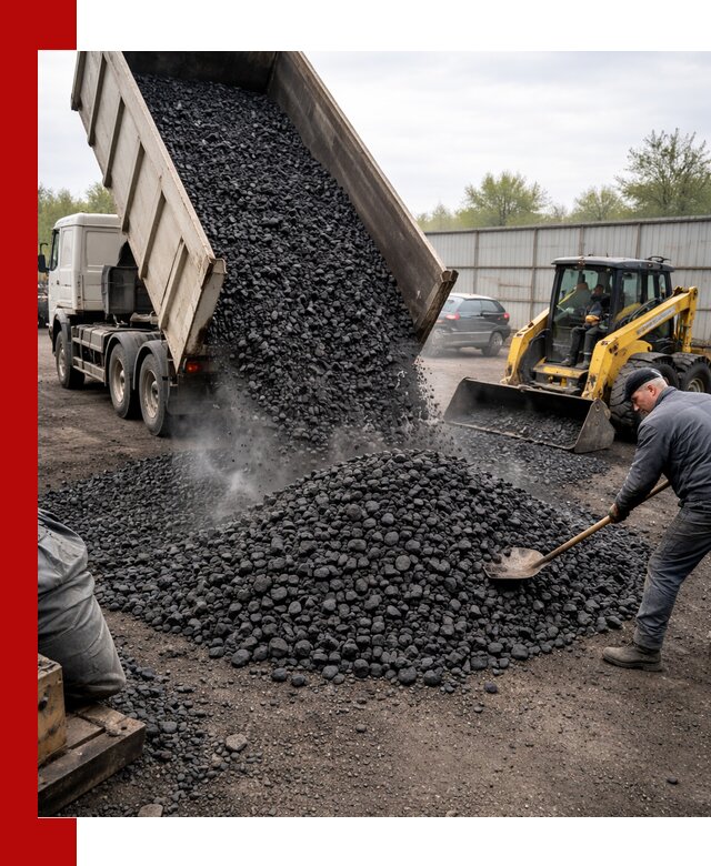 Доставка угля орех в Череповце оптом и в розницу