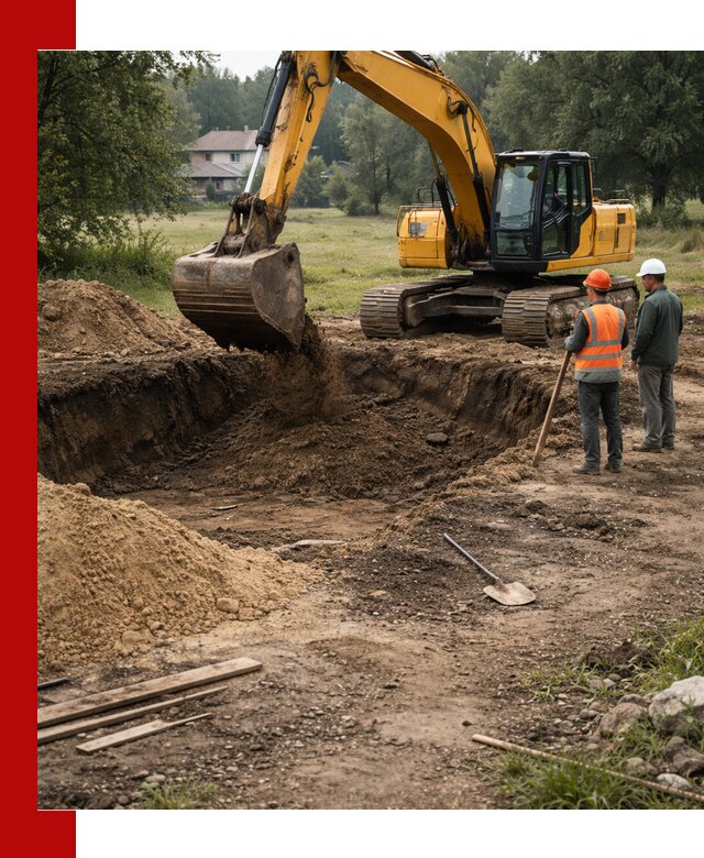 Рытье котлована под фундамент в Череповце (быстро и недорого)