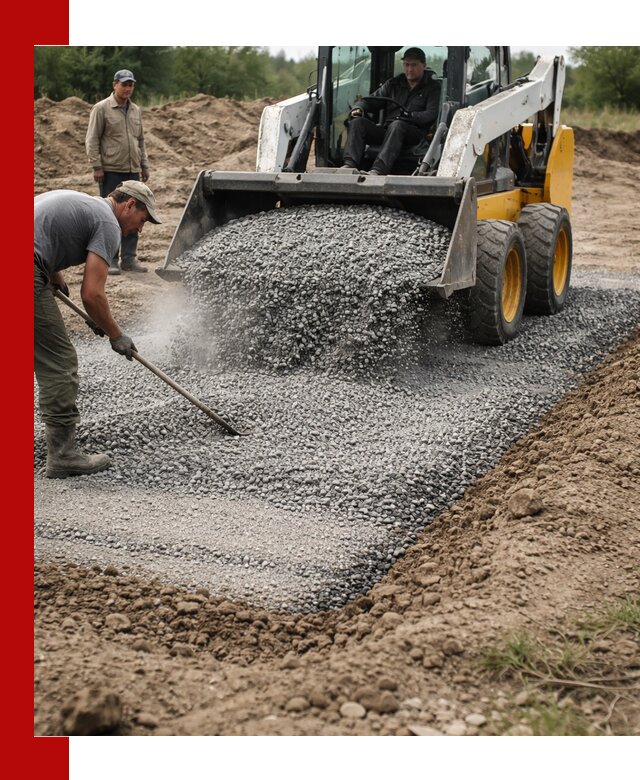 Устройство щебеночной подушки в Череповце для дорог и фундаментов